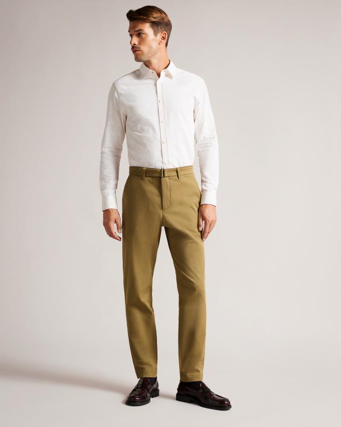 Pantalon Ted Baker Belted Straight Leg Marron Homme | JRM-29619992